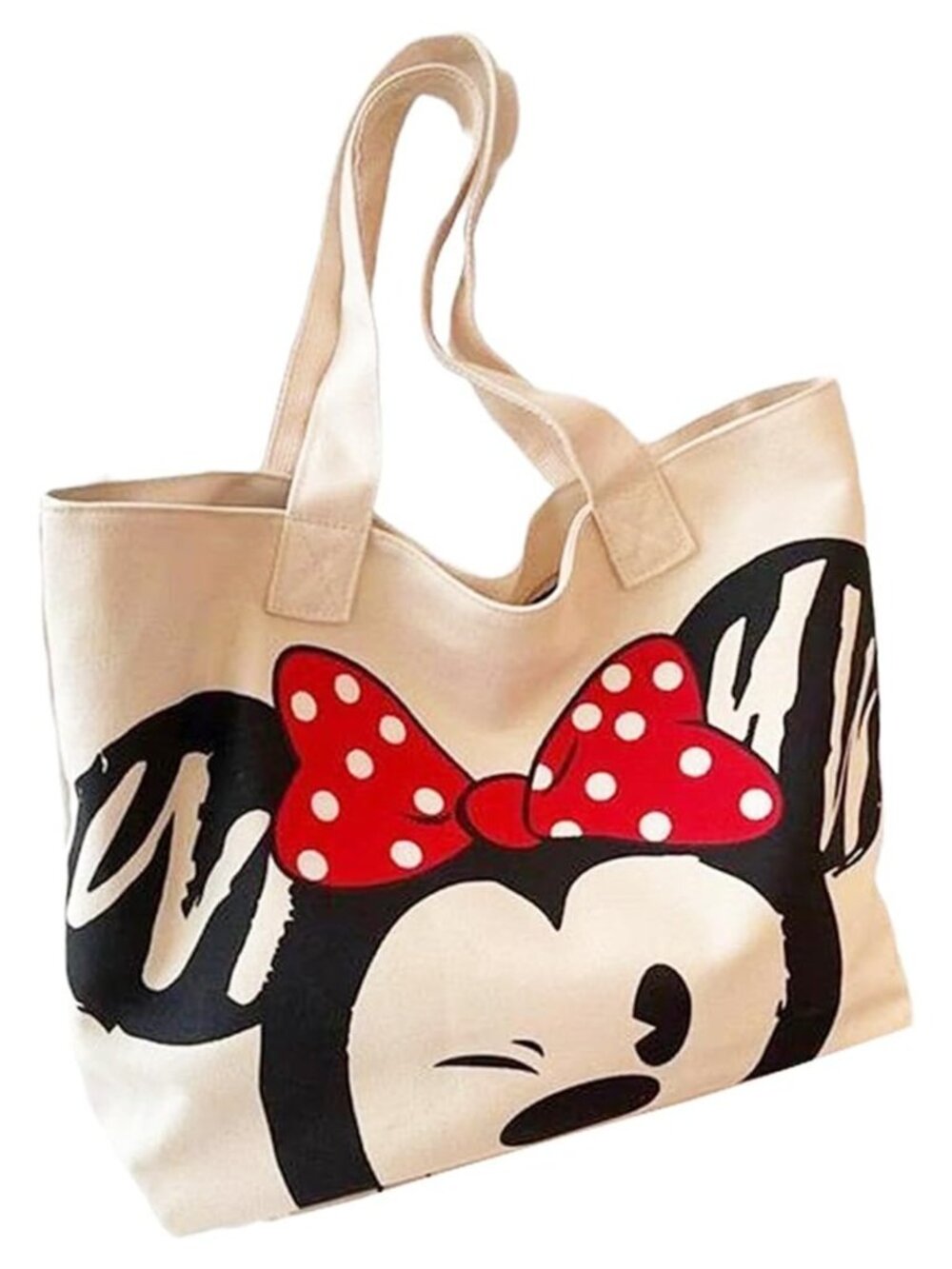 Canvas Tote Bag Zipper Closure Inner Pocket Reusable Gift Bag
